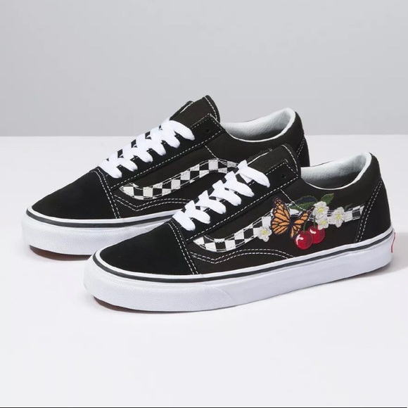 vans with cherry and butterfly